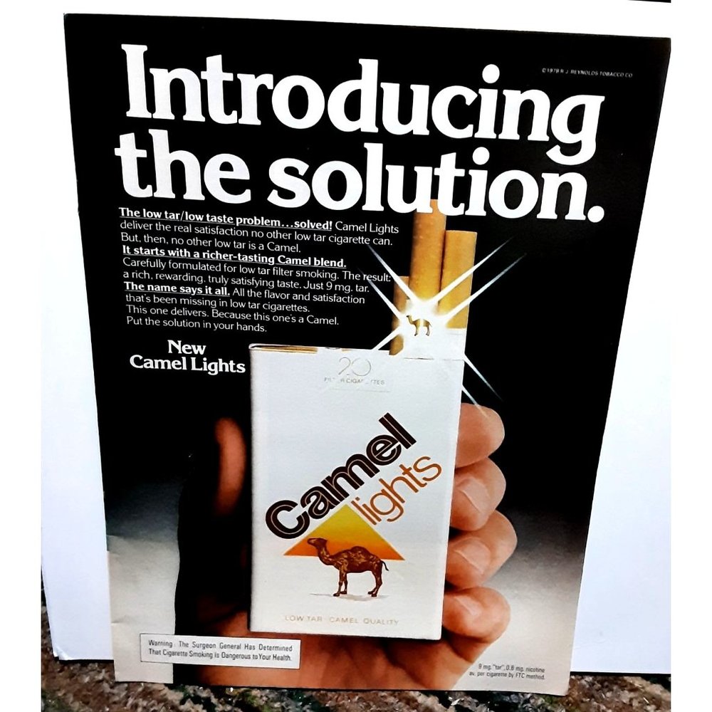 1978 Camel Lights Cigarettes Ad Vintage Original